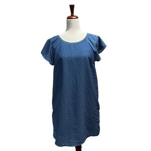 Abercrombie & Fitch Dress‎ Size Small Blue Shift Open Back Short Sleeve Blue